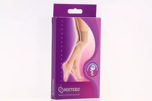 Наколенник Интекс бандаж на коленный сустав класс компр 1 бежевый XL