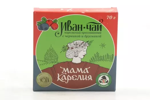 Напиток чайный Иван-чай Карельский прессованный брусникой и черникой, 70 г