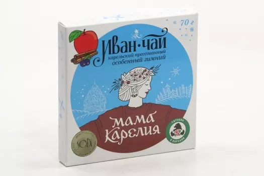 Напиток чайный Иван-чай Карельский прессованный особенный зимний с яблоком и корицей, 70 г