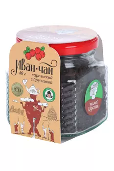 Напиток чайный Иван-чай Карельский с ягодами брусники, 40 г, стекл банка