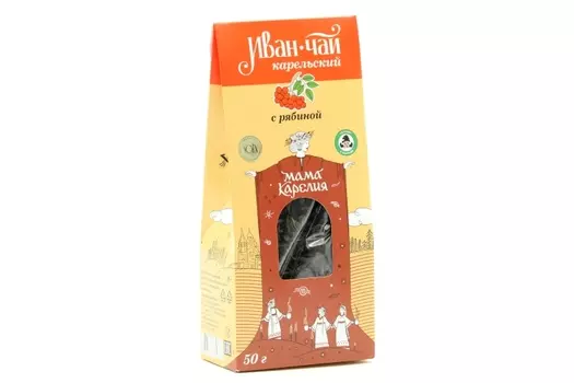 Напиток чайный Иван-чай Карельский с ягодами рябины красной, 50 г, карт пакет