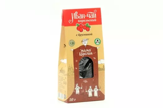 Напиток чайный Иван-чай Карельский с ягодами брусники, 50 г, карт пакет
