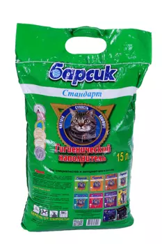 Наполнитель Барсик д/кошек впитывающий стандарт 15 л