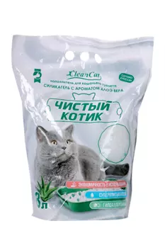 Наполнитель Чистый котик Силикагель с ароматом алоэ вера 8 л