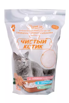 Наполнитель Чистый котик Силикагель с ароматом апельсин 3,5 л