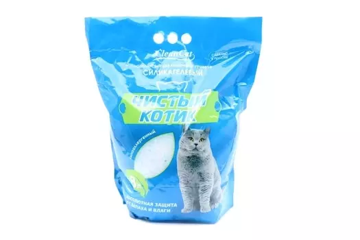 Наполнитель Чистый Котик силикагелевый гипоаллергенный с синими гранулами 8 л