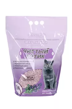 Наполнитель Чистый котик тофу лаванда 6 л