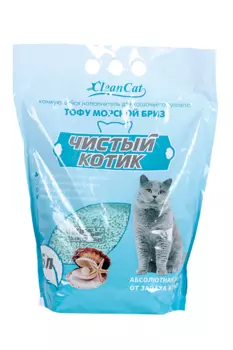 Наполнитель Чистый котик тофу морской бриз 6 л