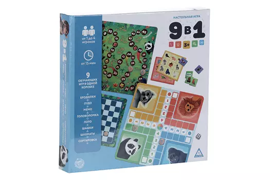 Настольная игра ЛАС ИГРАС 9в1 3+