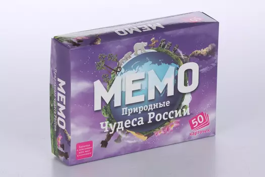 Настольная игра Нескучные игры мемо природные чудеса России 50 карточек