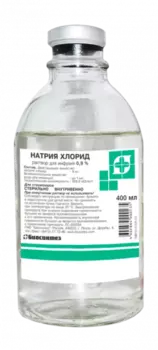 Натрия хлорид 0.9%, 400 мл, 12 шт, раствор для инфузий
