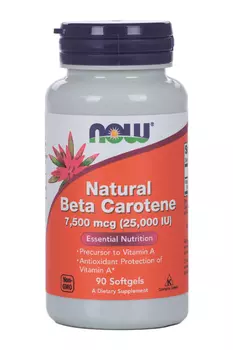Нау Бета-каротин натуральный 25000 МЕ, 90 шт, капсулы