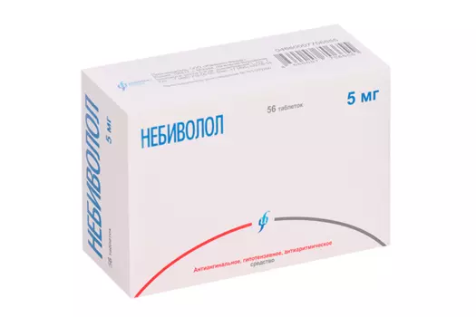 Небиволол 5 мг, 56 шт, таблетки