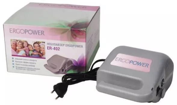 Небулайзер ERGOPOWER серый ER-402 178х152х101, 6 шт