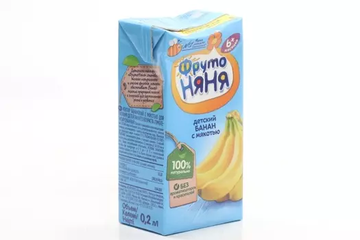 Нектар Фрутоняня банан с мяк д/дет ранн возр (с 6 мес), 0,2 л