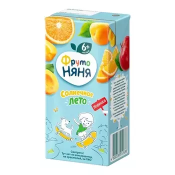 Нектар Фрутоняня Малышам ябл/абрикос/апельсин мультифрукт неосв, 0,33 л