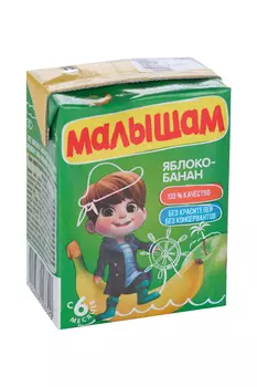 Нектар Фрутоняня Малышам яблоко/банан неосветл (с 6 мес), 0,2 л