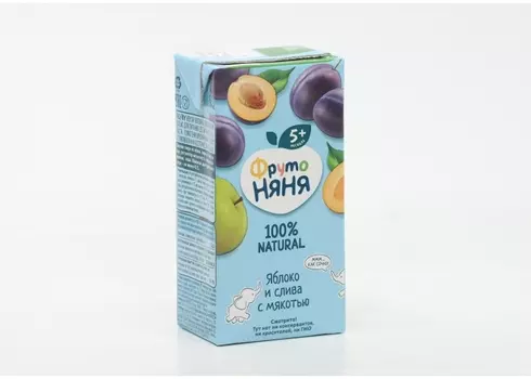 Нектар Фрутоняня яблоко/слива с мяк (с 5 мес), 0,2 л