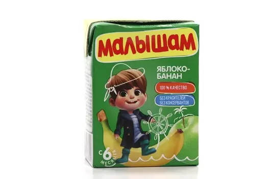 Нектар Малышам яблоко/банан (с 6 мес), 0,2 л, 18 шт