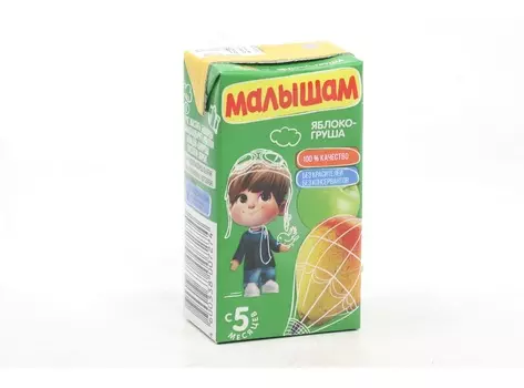 Нектар Малышам яблоко/груша (с 5 мес), 125 мл, 18 шт