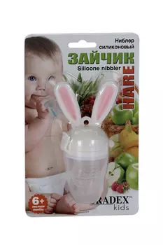 Ниблер Зайчик силик розовый