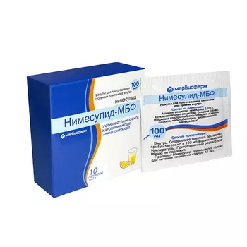 Нимесулид-МБФ 100 мг, 2 г, 10 шт, гранулы для приготовления суспензии для приема внутрь