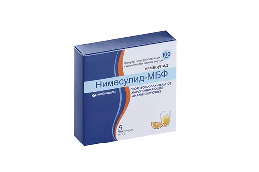 Нимесулид-МБФ 100 мг, 2 г, 5 шт, гранулы для приготовления суспензии для приема внутрь