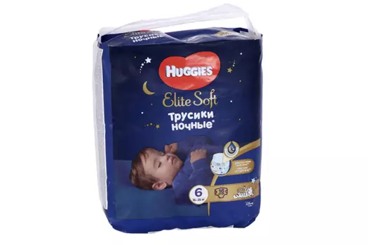 Ночные трусики HUGGIES Elite Soft 6 15-25 кг 16 шт