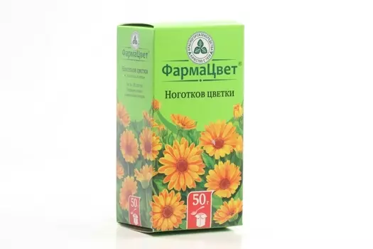 Ноготков цветки, 50 г, сырье растительное измельченное