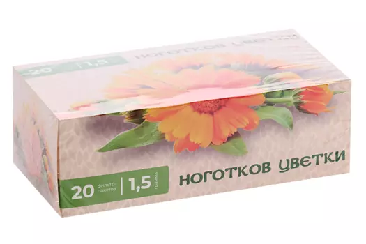 Ноготков цветки Целебная поляна, 1,5 г, 20 шт, фильтр-пакет