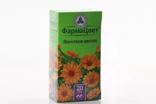 Ноготков цветки ФармаЦвет 1.5 г, 20 шт, сырье растительное-порошок Красногорск