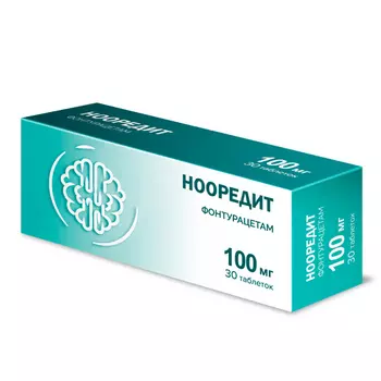 Нооредит 100 мг, 30 шт, таблетки