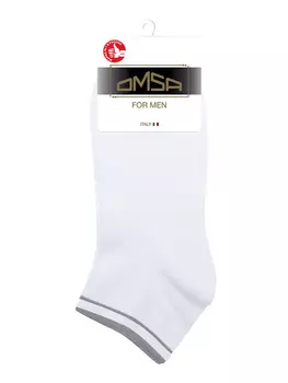 Носки OMSA ACTIVE 105 мужск укороч cо стилизов резинкой белые р 42-44