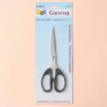 Ножницы Gamma универсальные, 19,5 см, цвет черный