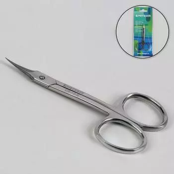 Ножницы Metzger маникюрные д/кутикулы загнутые узкие 9,5 см цвет серебристый CS-12-S CVD