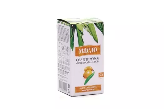 Облепиховое масло Горноалтайское омега-6/витамин Е/каротиноиды, 50 мл