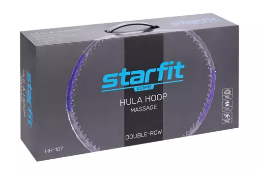 Обруч Starfit HH-107 массажный разборный серый/фиолетовый