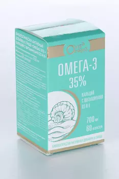 Омега-3 35% Ovie Кальций с витамин D3/К, 60 шт, капсулы