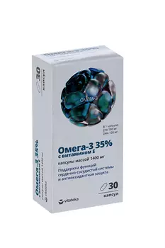 Омега-3 35% Витатека с вит Е, 1 400 мг, 30 шт, капсулы