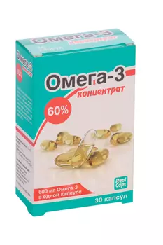 Омега-3 60%, 1 000 мг, 30 шт, капсулы