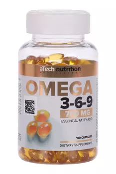 Омега 3-6-9 aTech Nutrition, 700 мг, 180 шт, капсулы желатиновые мягкие
