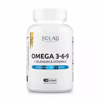 Омега 3-6-9+селен/витамин Е Solab, 120 шт, капсулы