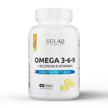 Омега 3-6-9+селен/витамин Е Solab, 60 шт, капсулы
