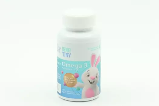 Омега 3 BENE TINY со вкусом тутти-фрутти детская, 120 шт, капсулы жевательные