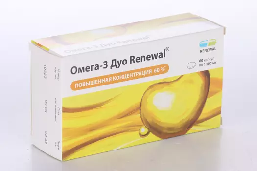 Омега-3 Дуо Реневал, 1 300 мг, 60 шт, капсулы