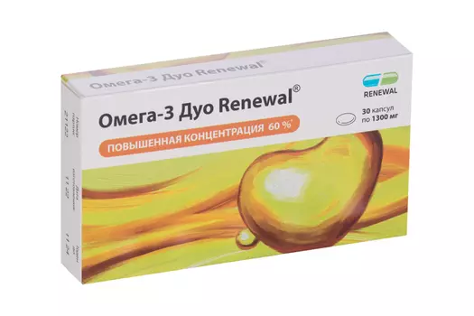 Омега-3 Дуо Реневал, 1 300 мг, 30 шт, капсулы