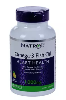 Омега 3 Фиш Оил Натрол 1000 мг, 60 шт, капсулы
