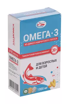 Омега-3 из дикого камчатского лосося SALMONICA д/взросл/детей, 1 000 мг, 42 шт, капсулы