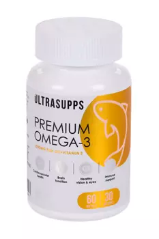 Омега-3 Премиум ULTRASUPPS, 60 шт, капсулы мягкие