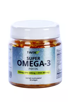 Омега 3 Super рыбий жир 1WIN, 900 мг, 90 шт, капсулы